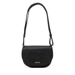 Torebka Guess. Czarne listonoszki damskie Guess, z aplikacjami, bez dodatków. Za 379.99 zł.