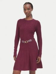 Guess Sukienka dzianinowa W6BK64 Z1569 Bordowy Regular Fit. Czerwone sukienki damskie Guess, z aplikacjami, z dzianiny, bez ramiączek. Za 614.99 zł.