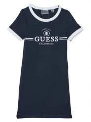 Guess Sukienka codzienna J6GK26 KCQX1 Granatowy Slim Fit. Niebieskie sukienki dziewczęce Guess, z aplikacjami, z bawełny, bez ramiączek, proste. Za 174.99 zł.