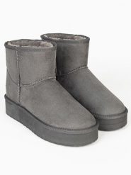 ISLAND BOOT Botki zimowe "Stela" w kolorze szarym rozmiar: 37. Szare botki damskie Island Boot, na zimę, bez obcasa, bez zapięcia. Za 167.28 zł.