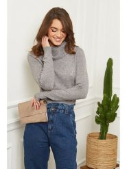 Soft Cashmere Golf w kolorze szarym rozmiar: 38/40. Szare golfy damskie Soft Cashmere, bez wzorów, z kaszmiru, bez ramiączek. Za 129.95 zł.