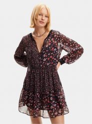 Desigual Sukienka letnia Doque 24SWVW20 Czarny Regular Fit. Czarne sukienki damskie Desigual, bez wzorów, z syntetyku, bez ramiączek. Za 219.99 zł.