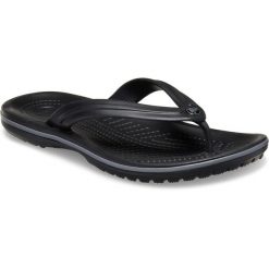 Japonki damskie Crocs Flip. Czarne klapki damskie Crocs, bez wzorów, z jeansu, bez obcasa, bez zapięcia. Za 169.99 zł.
