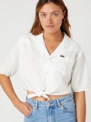 Wrangler Bluzka w kolorze białym rozmiar: M. Białe bluzki damskie Wrangler, m, bez wzorów, bez kołnierzyka, bez ramiączek. Za 122.67 zł.