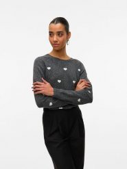 Vero Moda Sweter w kolorze antracytowym rozmiar: M. Czarne swetry klasyczne damskie Vero Moda, m, bez kołnierzyka. Za 109.45 zł.