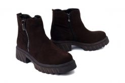 BIOECO BY ARKA 7858 2941+1290 brąz, botki damskie. Brązowe botki damskie Bioeco by Arka, ze skóry, bez obcasa, na obcasie, bez zapięcia. Za 413.16 zł.