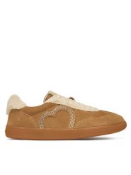 LOVE MOSCHINO Sneakersy JA15402G0NIGY104 Beżowy. Brązowe obuwie sportowe damskie Love Moschino, ze skóry, bez zapięcia. Za 879.99 zł.