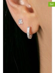 Lodie Silver 2-częściowy zestaw z cyrkoniami rozmiar: onesize. Szare kolczyki damskie Lodie Silver, z cyrkonią, srebrne. Za 70.41 zł.