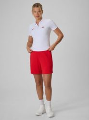 4F Spodenki dresowe damskie - czerwone S. Czerwone szorty damskie 4F, bez wzorów, z dresówki. Za 129.99 zł.