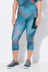 Damskie Legginsy funkcyjne 3/4 szybkoschnące. Niebieskie legginsy damskie Ulla Popken, plus size, bez wzorów, z elastanu. Za 211.99 zł.