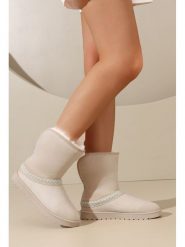 C'M Botki zimowe w kolorze beżowym rozmiar: 41. Brązowe botki damskie C'M, na zimę, bez obcasa, bez zapięcia. Za 108.99 zł.