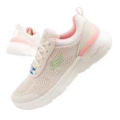 Buty sportowe sneakersy damskie Skechers Air Dynamight 2.0 beżowe. Brązowe obuwie sportowe damskie Skechers, bez zapięcia, do biegania. Za 259.00 zł.