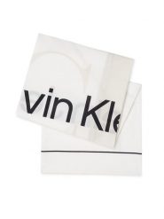 Calvin Klein Chusta Monologo K60K611981 Biały. Białe chusty damskie Calvin Klein, bez wzorów, z bawełny. Za 289.99 zł.