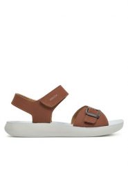 Geox Sandały J Lightfloppy J45GQD 32 C6777 S Brązowy. Brązowe sandały chłopięce Geox, z nubiku, bez zapięcia. Za 179.99 zł.