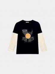 Tom Tailor Bluzka 1037530 Granatowy Regular Fit. Niebieskie t-shirty i koszulki chłopięce Tom Tailor, bez wzorów, z bawełny, bez kołnierzyka, bez ramiączek. Za 39.99 zł.