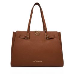 Torebka LOVE MOSCHINO. Brązowe shopper bag Love Moschino, bez wzorów, bez dodatków. Za 1,099.00 zł.