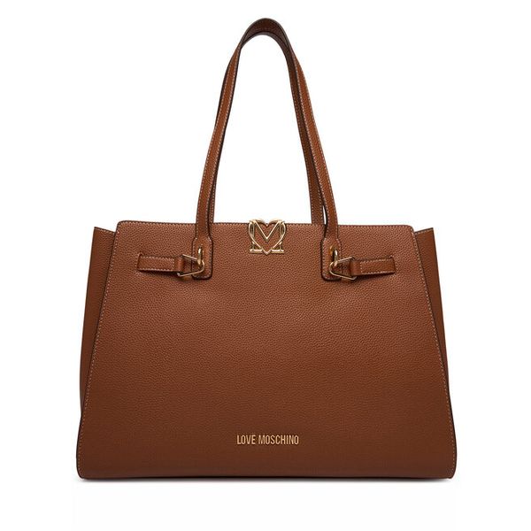 Torebka LOVE MOSCHINO. Brązowe shopper bag Love Moschino, bez wzorów, bez dodatków. Za 667.99 zł.