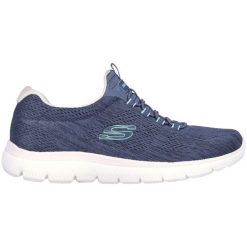 Buty damskie SKECHERS Summits Fun Flare. Niebieskie obuwie sportowe damskie Skechers, bez zapięcia, na fitness i siłownię. Za 229.99 zł.