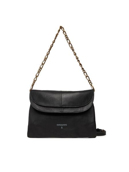 Patrizia Pepe Torebka 8B0286/L162-ccK103 Czarny. Czarne listonoszki damskie Patrizia Pepe, bez wzorów, ze skóry, bez dodatków. Za 1,809.00 zł.