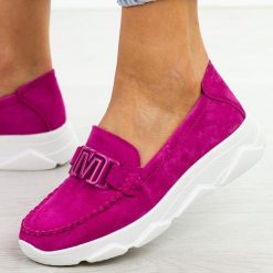 Fuksja skórzane mokasyny damskie Filippo Dp6763/25. Czerwone mokasyny damskie Filippo, na lato, z jeansu, bez obcasa. Za 189.00 zł.