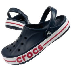 Klapki Crocs Bayaband U 205089-4CC niebieskie. Niebieskie klapki damskie bez wzorów, z materiału, bez obcasa, bez zapięcia. Za 298.92 zł.
