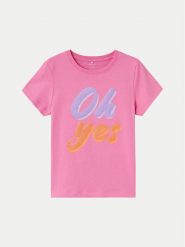 NAME IT T-Shirt Hanne 13226131 Różowy Regular Fit. Czerwone koszulki i t-shirty dziewczęce Name it, bez wzorów, z bawełny, bez kołnierzyka, bez ramiączek. Za 64.99 zł.