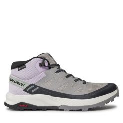 Trekkingi Salomon. Szare obuwie trekkingowe damskie Salomon, z gore-texu, bez zapięcia. Za 439.99 zł.