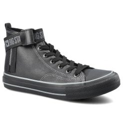 Czarne Trampki Big Star Damskie Wygodne Półbuty. Czarne trampki damskie Big Star, bez wzorów, ze skóry ekologicznej, bez zapięcia. Za 99.00 zł.
