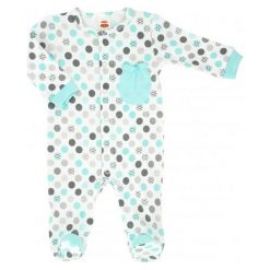 Makoma Śpioszki Dziewczęce Mint Dots 56 Wielokolorowy. Zielone śpiochy niemowlęce Makoma, w kropki, z bawełny. Za 49.00 zł.