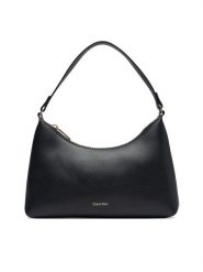 Calvin Klein Torebka Foil Logo Small Shoulder Bag LV04F3890G Czarny. Czarne torebki klasyczne damskie Calvin Klein, ze skóry, bez dodatków. Za 369.99 zł.