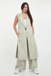 Kamizelka damska długa lniana ARMANI EXCHANGE. Kamizelki damskie Armani Exchange, xs, bez wzorów, bez kaptura. Za 1,399.00 zł.