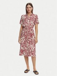 ONLY Sukienka koszulowa Yasmin 15357241 Czerwony Regular Fit. Czerwone sukienki damskie Only, bez wzorów, z wiskozy, bez ramiączek. Za 149.99 zł.