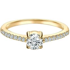Trilani Pierscionek Solitaire aus Sterling Silber in Gelbgold mit Zirkonia Pierścionki 1 ct Damski. Białe pierścionki damskie Trilani, z cyrkonią, pozłacane. Za 239.99 zł.