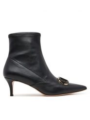 TWINSET Botki 252TCP034 00006 Czarny. Czarne botki damskie Twinset, ze skóry, bez obcasa, na szpilce, bez zapięcia. Za 1,099.00 zł.