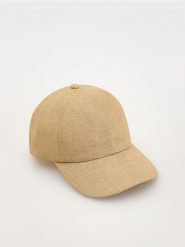 Czapka z daszkiem - beżowy. Brązowe czapki z daszkiem damskie Reserved, bez wzorów. W wyprzedaży za 49.99 zł.