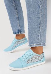 Niebieskie Tenisówki z Ażurowymi Bokami Ariemessa. Niebieskie obuwie sportowe damskie Born2be, na lato, bez zapięcia, tenisowe. Za 34.99 zł.