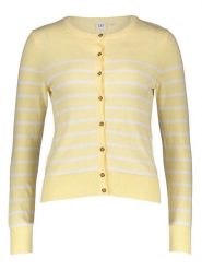 GAP Kardigan w kolorze żółto-białym rozmiar: L. Żółte kardigany damskie GAP, l, bez wzorów, z bawełny. Za 101.94 zł.