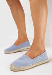 Jasnoniebieskie Płaskie Espadryle Ozdobione Jutową Plecionką Noraille. Niebieskie espadryle damskie Born2be, bez wzorów, bez obcasa, na płaskiej podeszwie. Za 59.99 zł.