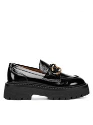 Eva Minge Półbuty BASMA-3473 Czarny. Czarne półbuty damskie Eva Minge, bez wzorów, z lakierowanej skóry, bez obcasa, na płaskiej podeszwie, bez zapięcia. Za 249.99 zł.