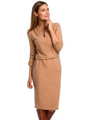 Stylove Sukienka w kolorze jasnobrązowym rozmiar: M. Brązowe sukienki damskie Stylove, bez wzorów, z bawełny, bez ramiączek. Za 167.67 zł.