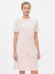Tommy Hilfiger Sukienka codzienna 1985 WW0WW40734 Różowy Regular Fit. Czerwone sukienki damskie Tommy Hilfiger, bez wzorów, z bawełny, bez ramiączek. Za 249.99 zł.