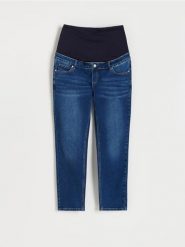 Jeansy mom fit - niebieski. Niebieskie jeansy damskie Reserved. W wyprzedaży za 119.99 zł.