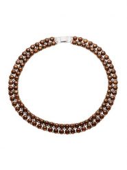 Mitzuko Naszyjnik perłowy w kolorze brązowym - dł. 40 cm rozmiar: onesize. Brązowe naszyjniki damskie Mitzuko, z perłą, srebrne. Za 404.99 zł.