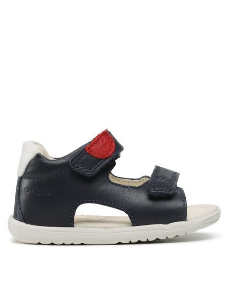 Geox Sandały B Sandal Macchia Boy B254VB08554C4002 Granatowy. Niebieskie sandały chłopięce Geox, ze skóry, bez zapięcia. Za 259.99 zł.