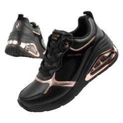 Buty sportowe damskie na koturnie Skechers Uno Prima-Starlet. Czarne obuwie sportowe casual damskie Skechers, ze skóry, trekkingowe. Za 299.00 zł.