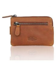 SPARWELL Skórzany portfel "Nash" w kolorze jasnobrązowym - 12,5 x 8,5 x 1,5 cm rozmiar: onesize. Brązowe portfele damskie SPARWELL, bez wzorów, z materiału. Za 43.99 zł.