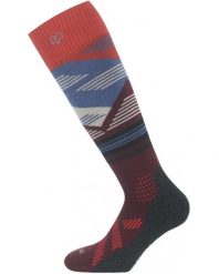 Skarpety merino SIW. Brązowe skarpetki damskie LASTING, bez wzorów, z elastanu. Za 91.00 zł.