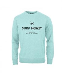 Bluza z Organicznej Bawełny – Okrągły Dekolt / Dorośli (Lód). Niebieskie bluzy damskie SURF MONKEY, l, bez wzorów, z bawełny, bez kaptura. Za 309.95 zł.