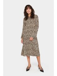 SAINT TROPEZ Sukienka w kolorze beżowo-brązowym rozmiar: XL. Brązowe sukienki damskie Saint Tropez, bez wzorów, z wiskozy, bez ramiączek. Za 126.99 zł.