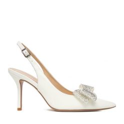 Szpilki Eva Minge. Białe szpilki damskie Eva Minge, bez wzorów, bez obcasa, na szpilce, bez zapięcia. Za 399.99 zł.